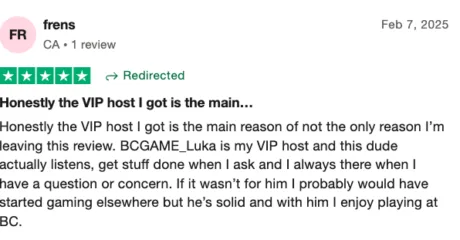 BCgame.us Trustpilot review 4